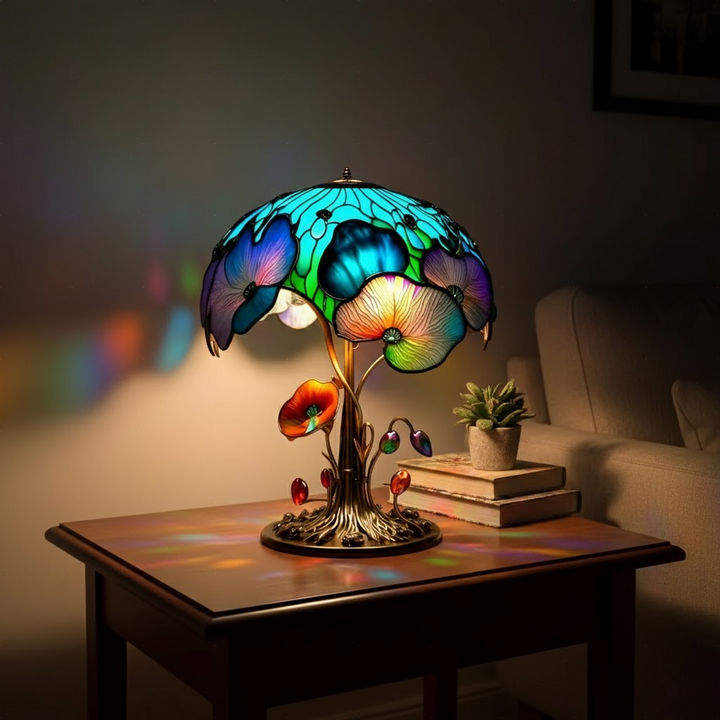 Μποχο σικ μανιτάρι λάμπα με άνθη